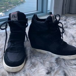 ASH|  Black Bowie Sneaker Wedges